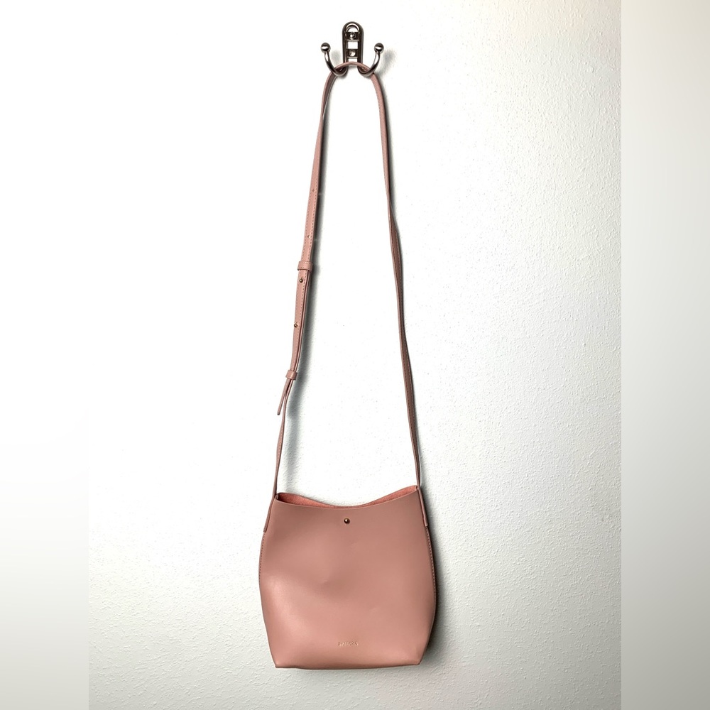 Samara Medium Shoulder Bag in Peony, Adjustable to Crossbody, Vegan Leather